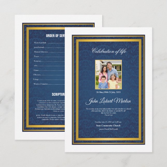 Plantilla del programa funerario (Anverso / Reverso)