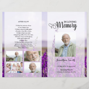 Plantilla del programa funerario de Lavender