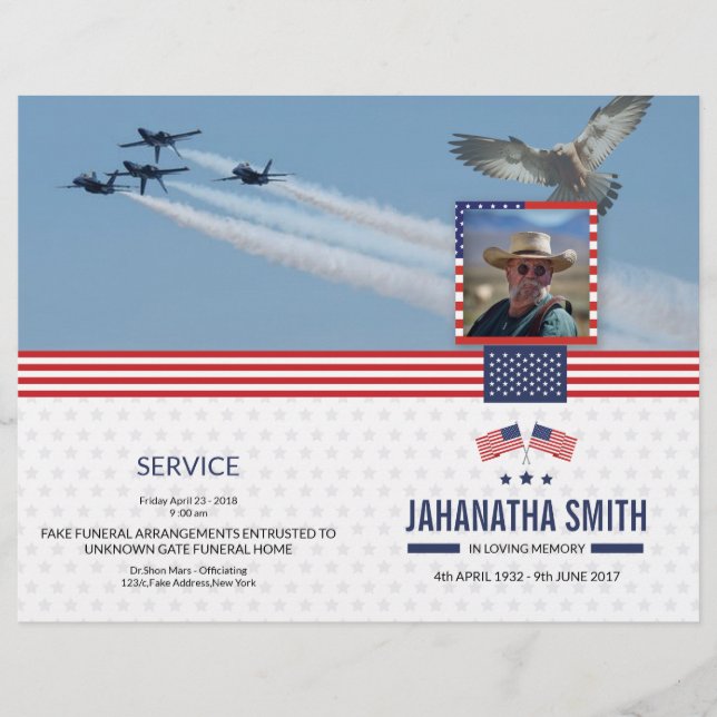 Plantilla del programa funerario para el ejército  (Anverso)