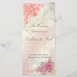 Plantilla del programa romántico de matrimonio flo