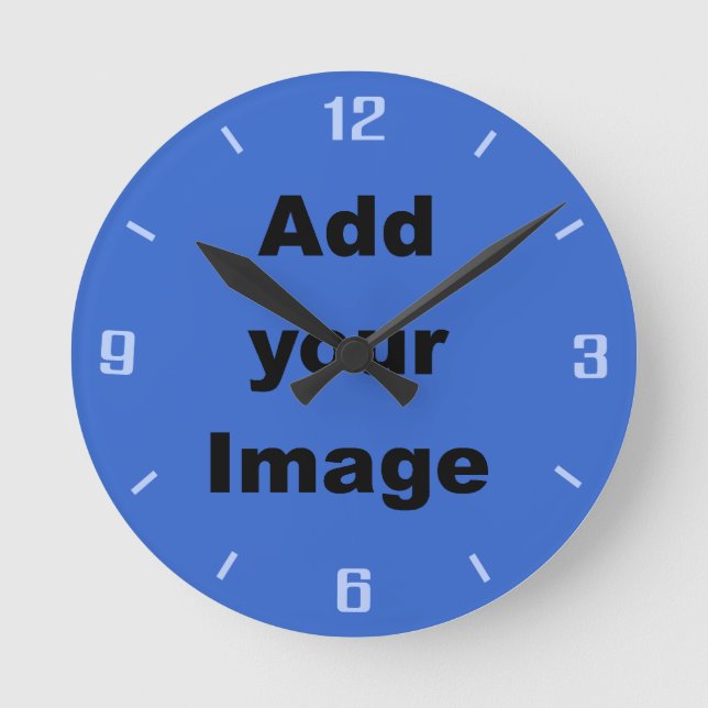 Plantilla del reloj - azules - añada su imagen (Anverso)