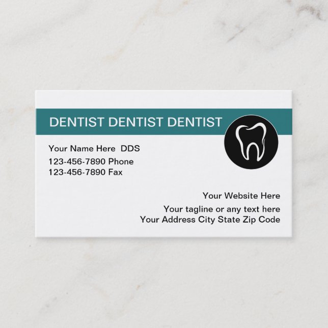 Plantilla dental de las tarjetas de visita (Anverso)