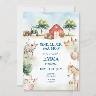 Plantilla editable de cumpleaños de granja - Anima