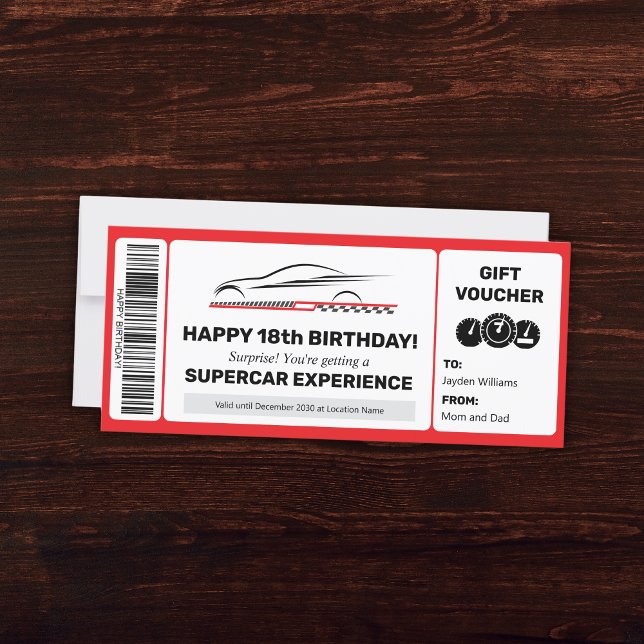 Plantilla editable de cupón de experiencia superio (Supercar Experience Voucher Editable Template
)