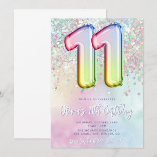 Plantilla editable de invitaciones a los 11º cumpl