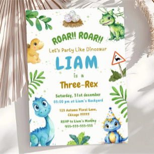 Plantilla editable de invitaciones de 3 cumpleaños