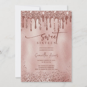 Plantilla editable de Rose Gold Sweet 16