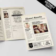Plantilla editable divertida de Navidad con periód
