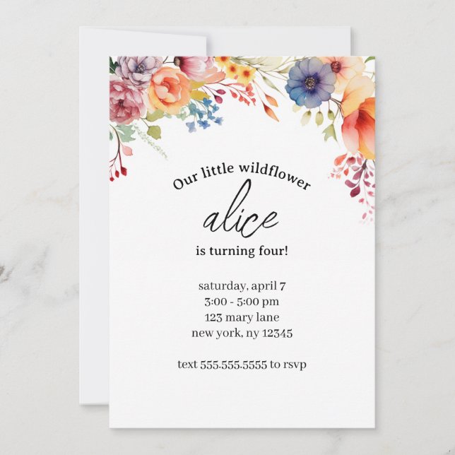 Plantilla editable para fiesta de cumpleaños de fl (Anverso)