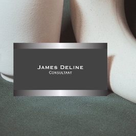 Plantilla elegante clásica de plata de la tarjeta