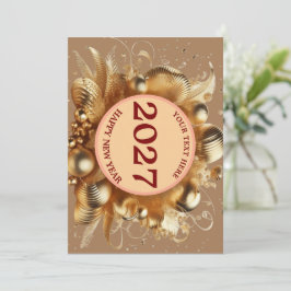 Plantilla elegante de Feliz Año Nuevo dorado