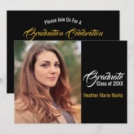 Plantilla elegante de graduación con foto personal