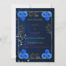 Plantilla elegante de "Save the Date" de boda en a