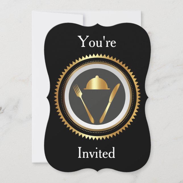 Plantilla en blanco de invitación a cenar (Anverso)