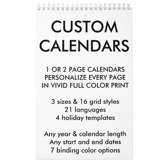 Plantilla en blanco del calendario personalizado d (Tapa)