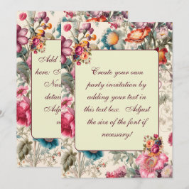 Plantilla encantadora de invitaciones florales de