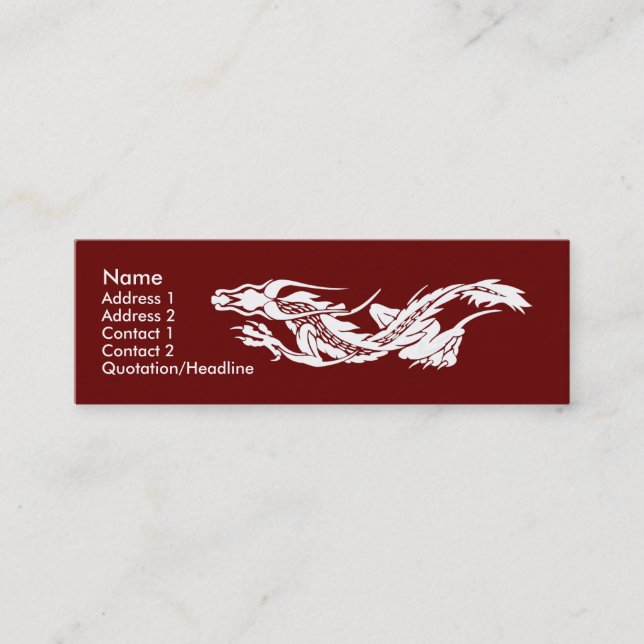 Plantilla flaca de la tarjeta del perfil - dragón (Anverso)
