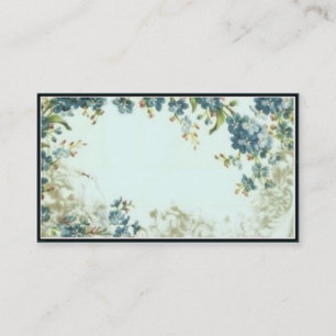 Plantilla floral azul de la tarjeta de visita del