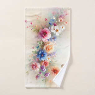 Plantilla floral de arte de flores de acuarela