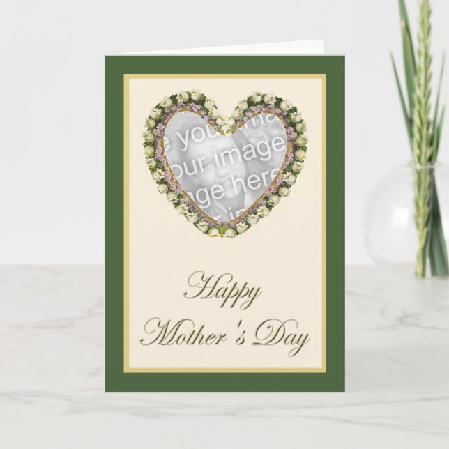 Plantilla floral de la foto del corazón del (Anverso)