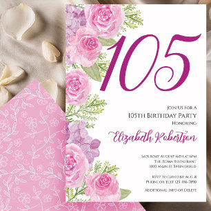 Plantilla floral de rosas rosadas para el cumpleañ