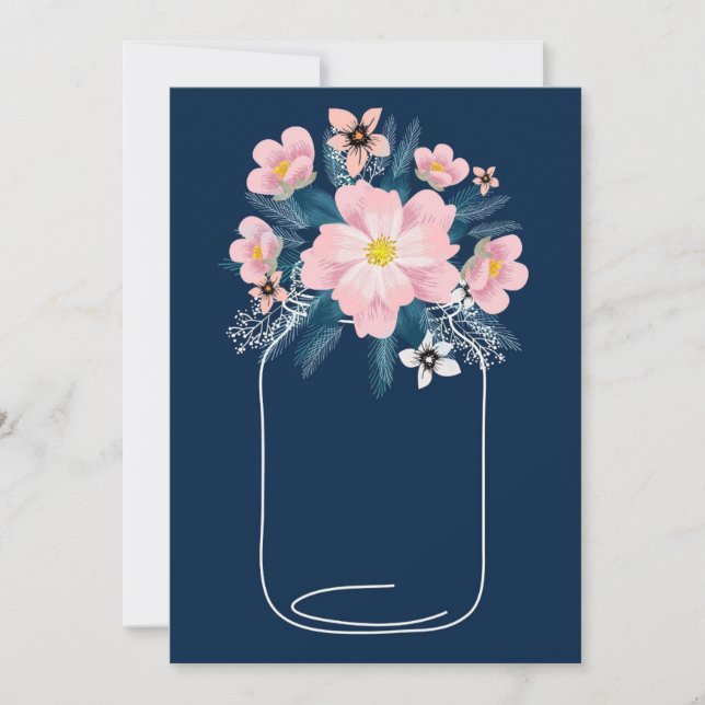 Plantilla floral del tarro de albañil (Anverso)