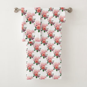 Plantilla floral elegante rosas rojas rosadas mode