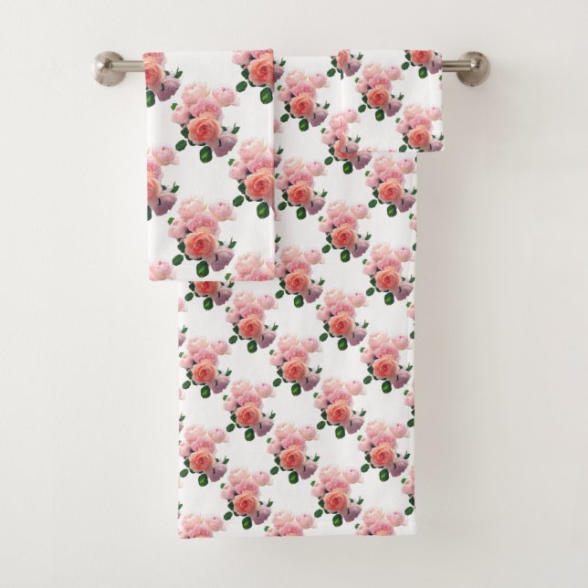 Plantilla floral elegante rosas rojas rosadas mode (In situ)