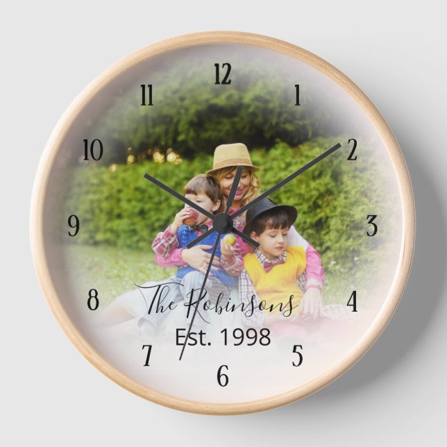 Plantilla fotográfica con reloj de texto Personali (Anverso)