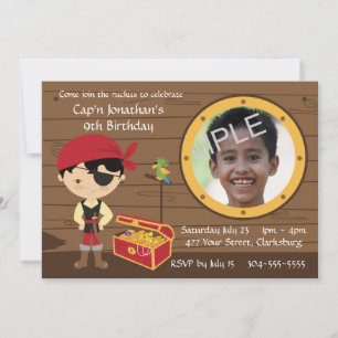 Plantilla fotográfica de cumpleaños de Pirate Skul