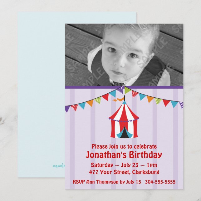 Plantilla fotográfica de partido de cumpleaños de  (Anverso / Reverso)