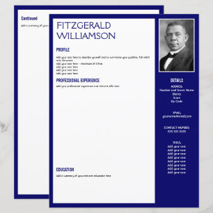 Plantilla fotográfica de personalizado Blue RESUME