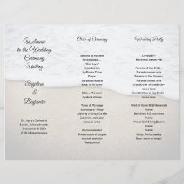 Plantilla fotográfica del programa de bodas marina