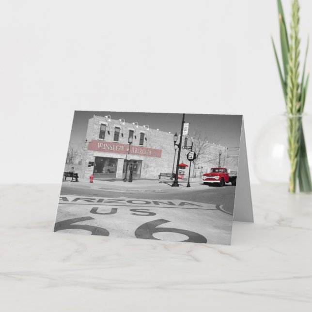 Plantilla fotográfica Winslow Arizona en blanco y  (Anverso)