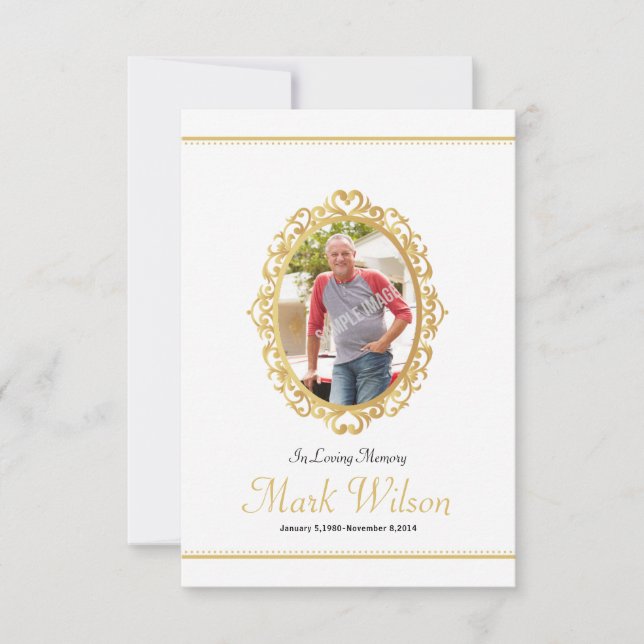 Plantilla fúnebre conmemorativa de la tarjeta de (Anverso)