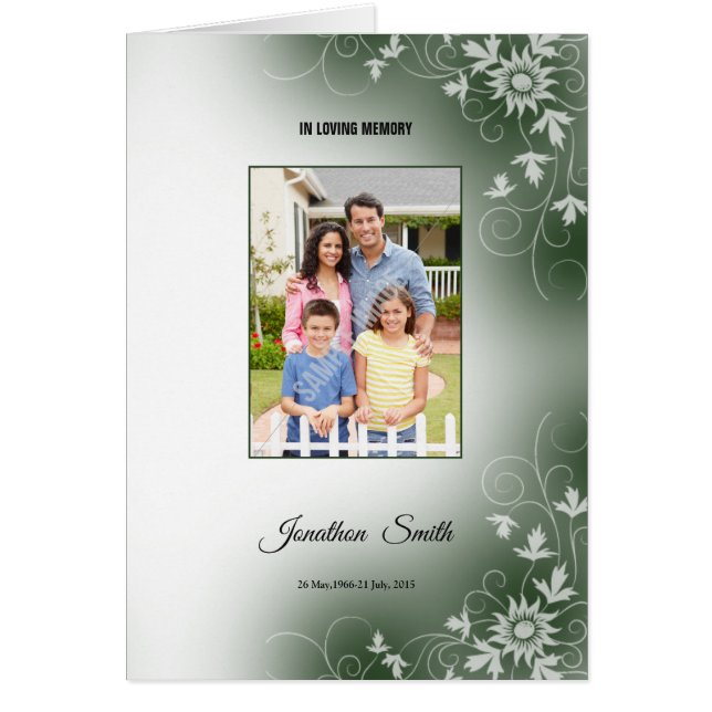 Plantilla fúnebre conmemorativa del programa (Frente)