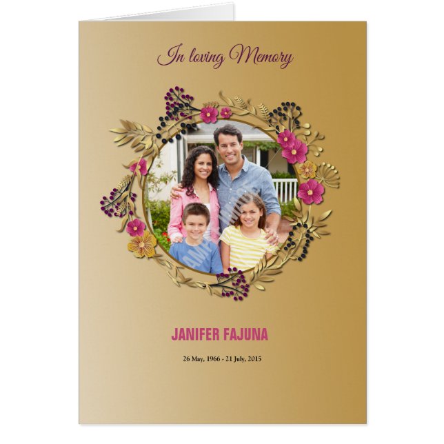 Plantilla fúnebre conmemorativa del programa (Frente)