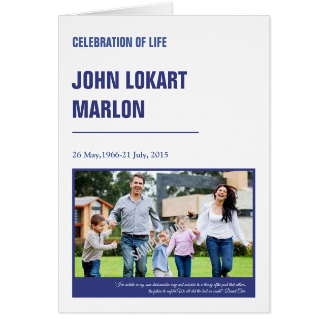 Plantilla fúnebre imprimible del programa (Frente)