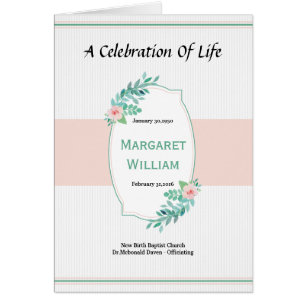 Plantilla fúnebre imprimible del programa