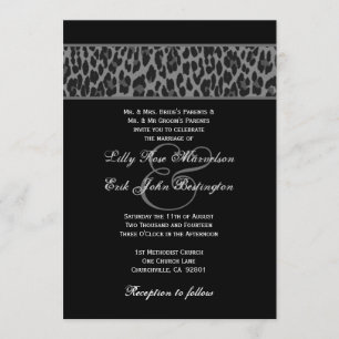 Plantilla G200 de Boda de Leopardo Blanco Negro