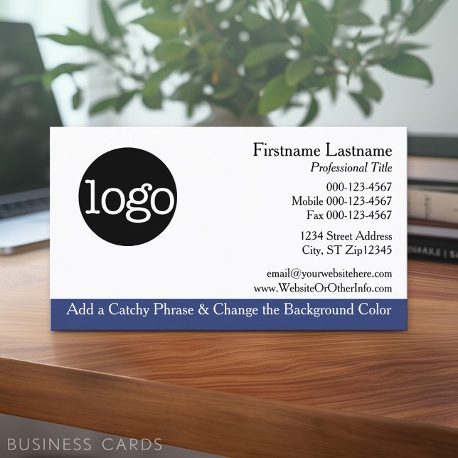 Plantilla general de tarjeta de visita con logotip (Custom Business Card - Online Template Plus Low Quantity Printing)