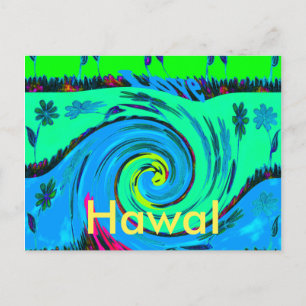 Plantilla horizontal de postal de Hawái