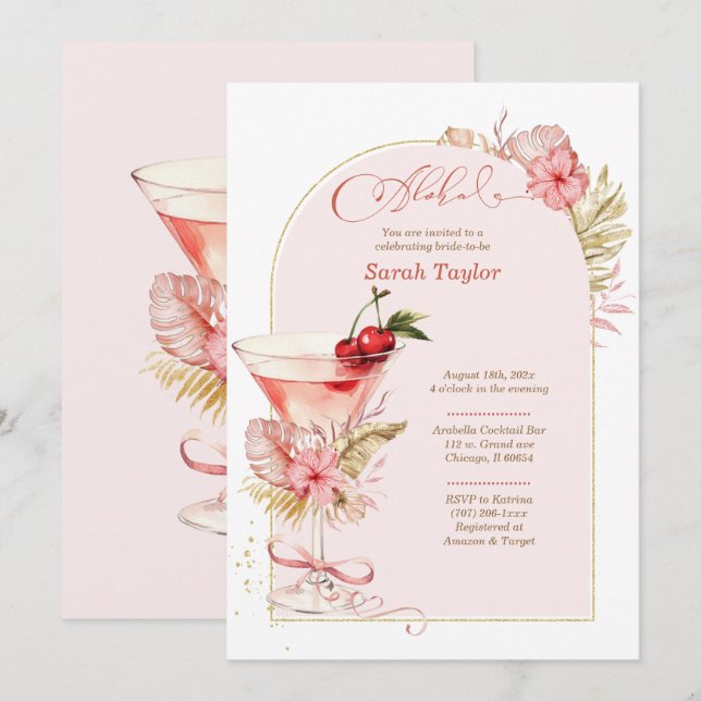 Plantilla Imprimible de Despedida de Soltera Tropi (Anverso / Reverso)