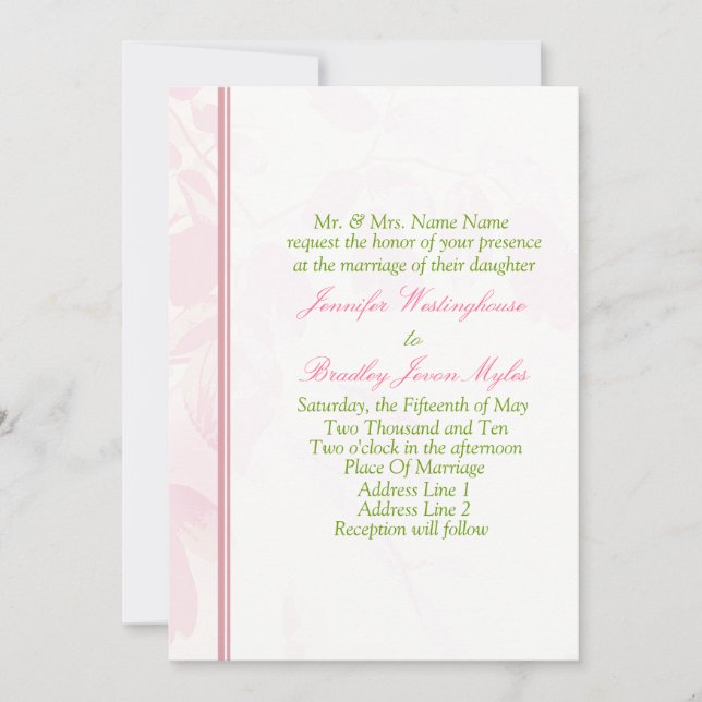 Plantilla Invitaciones de Boda (Anverso)