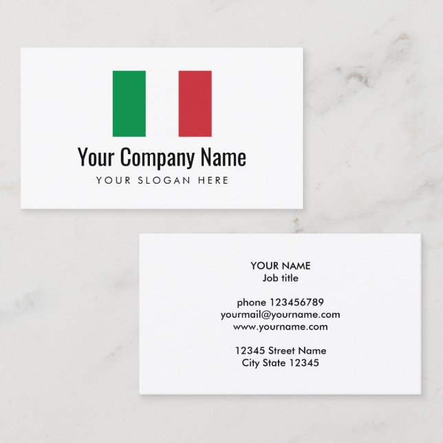 Plantilla italiana de la tarjeta de visita del (Anverso / Reverso)