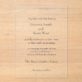 Plantilla Limpiar invitación de casamiento acrílic
