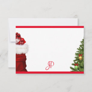 Plantilla manuscrita de árbol de Navidad con monog