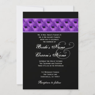 Plantilla metálica de Boda de pavo real morado y n