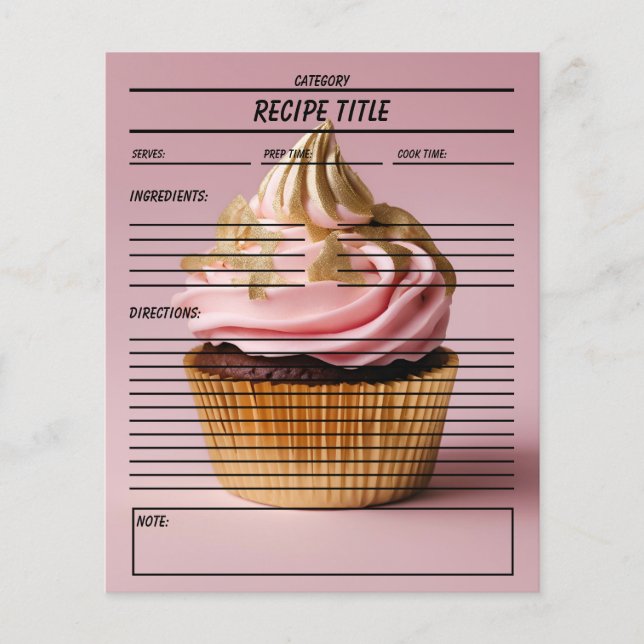 Plantilla mínima para el libro de recetas de paste (Anverso)