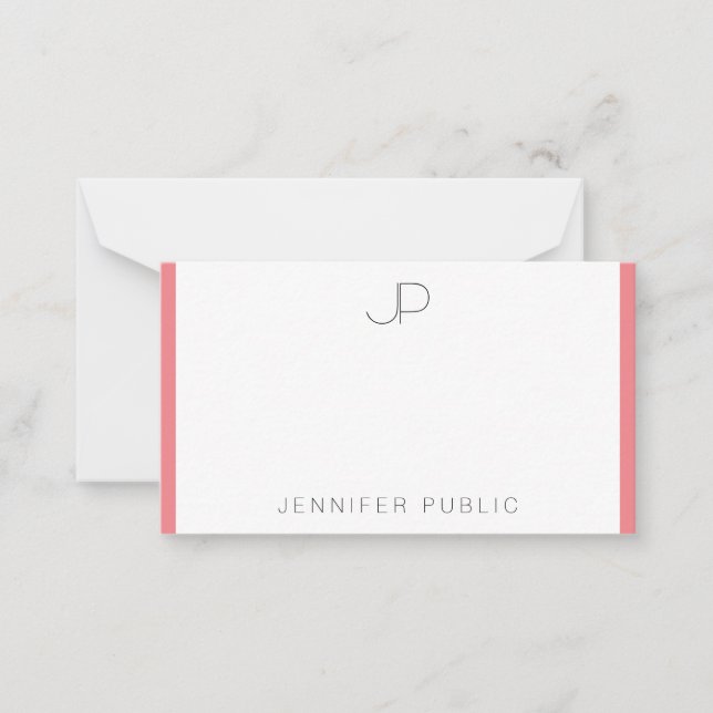 Plantilla Minimalista monogramada rosa roja (Anverso)